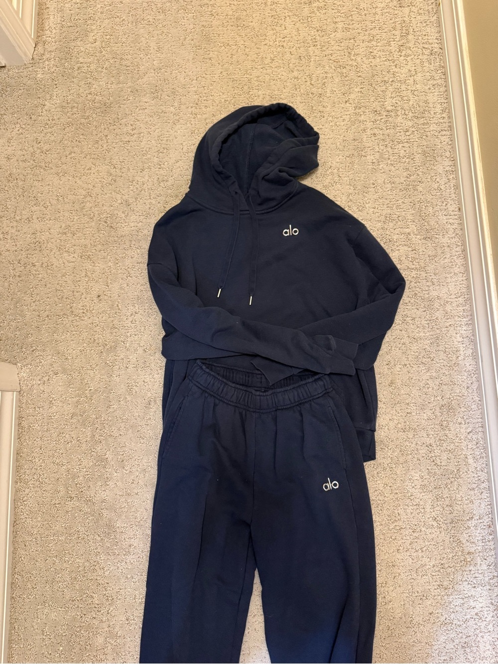 ALO Yoga Navy Hoodie & Jogger Set